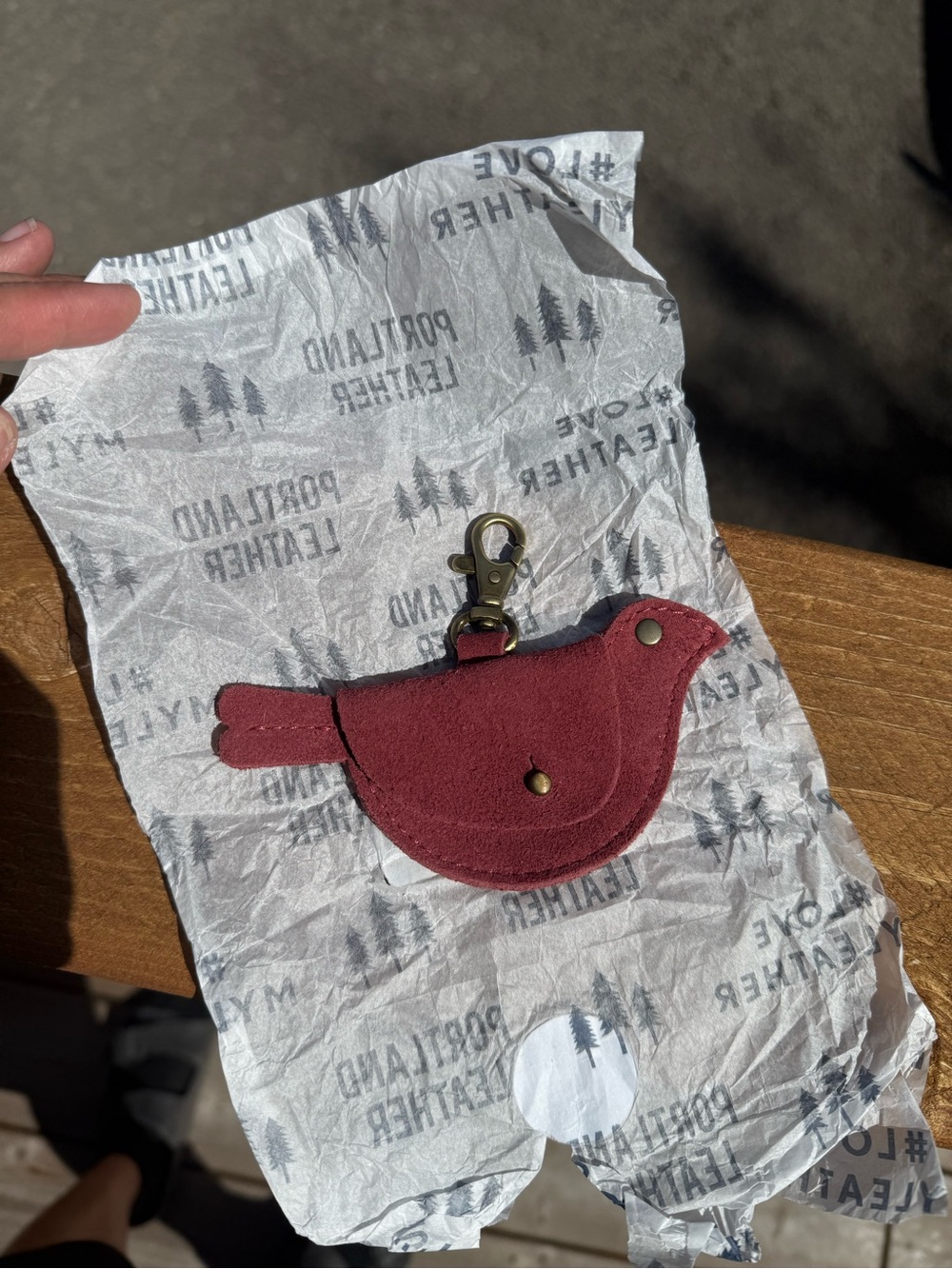 Red panda mocking Bird  Leather Accessory